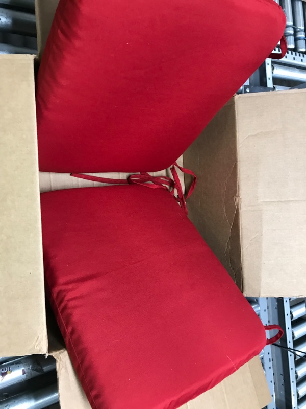 Photo 2 of 2 pk small red seat cushions 