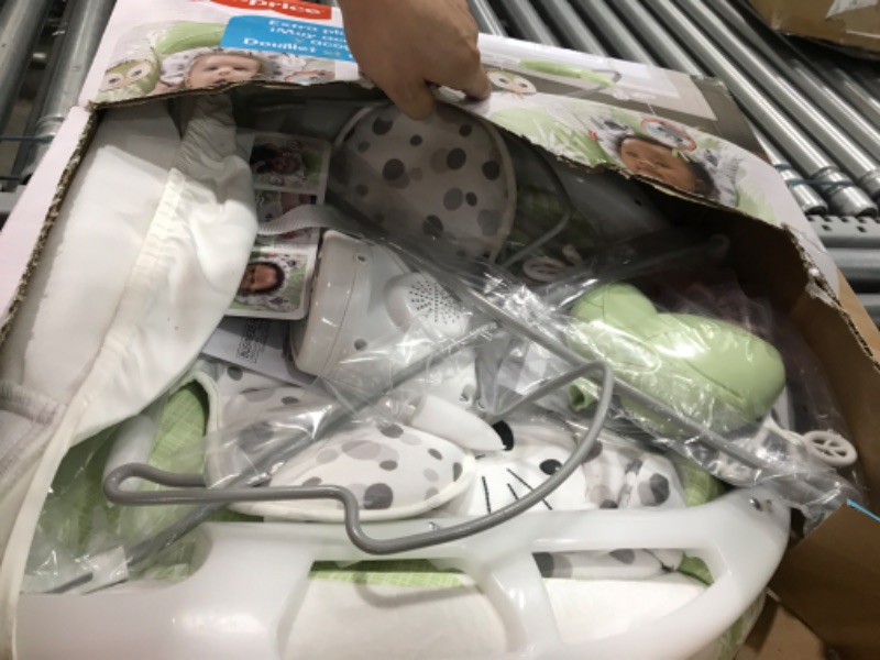 Photo 2 of ?Fisher-Price Snow Leopard Deluxe Bouncer, Bouncing Baby seat with Soothing Music, Sounds, and Vibrations