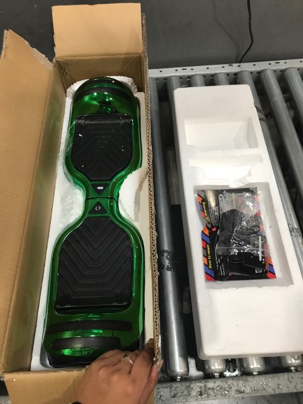 Photo 2 of ****PARTS ONLY***HOVERSTAR All-New HS2.0 Hoverboard All-Terrain Two-Wheel Self Balancing Flash Wheel Electric Scooter with Wireless Bluetooth Speaker Chrome Green