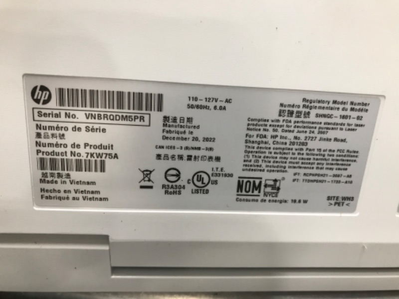 Photo 1 of PARTS ONLY 
HP Color LaserJet Pro M283fdw Wireless All-in-One Laser Printer, Remote Mobile Print, Scan & Copy, Duplex Printing, Works with Alexa (7KW75A), White
