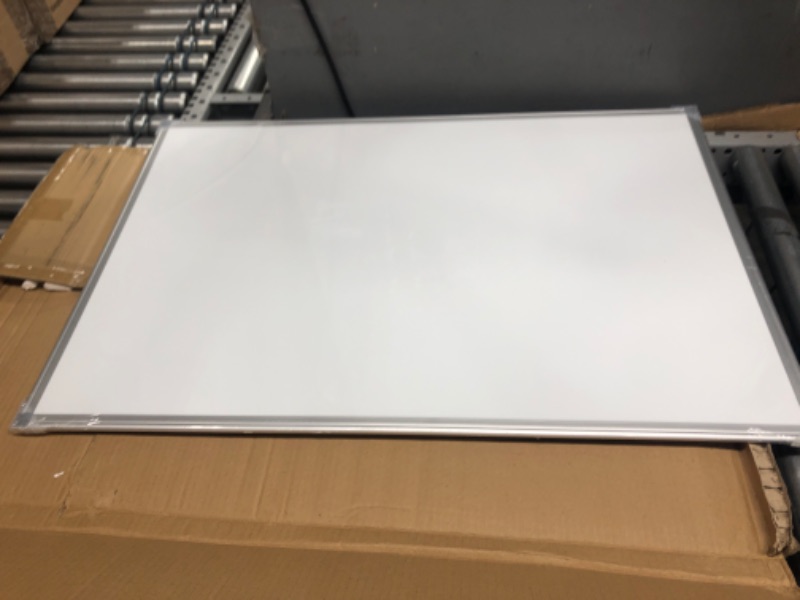 Photo 2 of WALGLASS Magnetic Whiteboard 36" x 24" Dry Erase White Board for Wall, Hanging Whiteboard with Silver Aluminium Frame for Home, School, Office, Kitchen White 36" x 24"