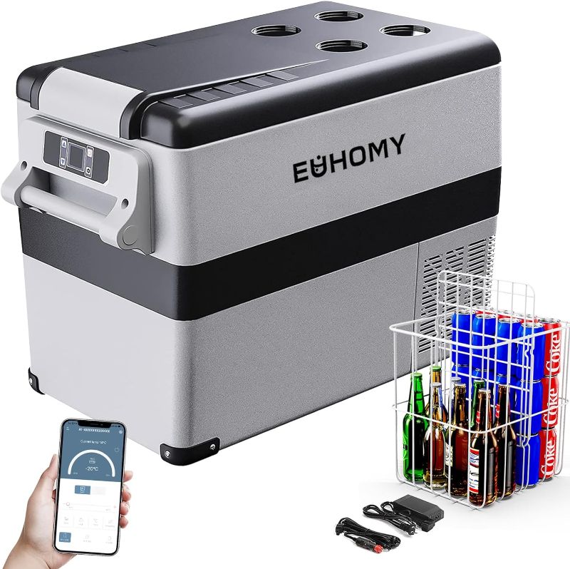 Photo 1 of EUHOMY 12 Volt Car Refrigerator,47 Quart(45L) Car Fridge Electric Cooler APP Control,12V Refrigerator -4?~68? with 12/24V DC & 110-240V AC, Portable Refrigerator for Camping, Travel, RV, Truck, Home
