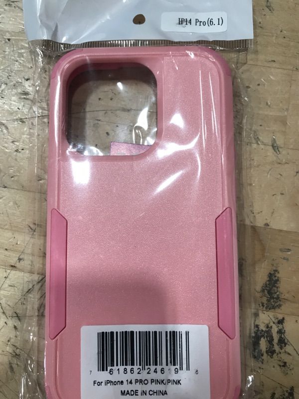 Photo 1 of 2CUTIES Military Grade Heavy Duty Drop Tested Shockproof/Dust Proof 3-Layer Protector Cell Phone Case for iPhone 14 Pro, Phone Cases Cover (Pink/Pink)