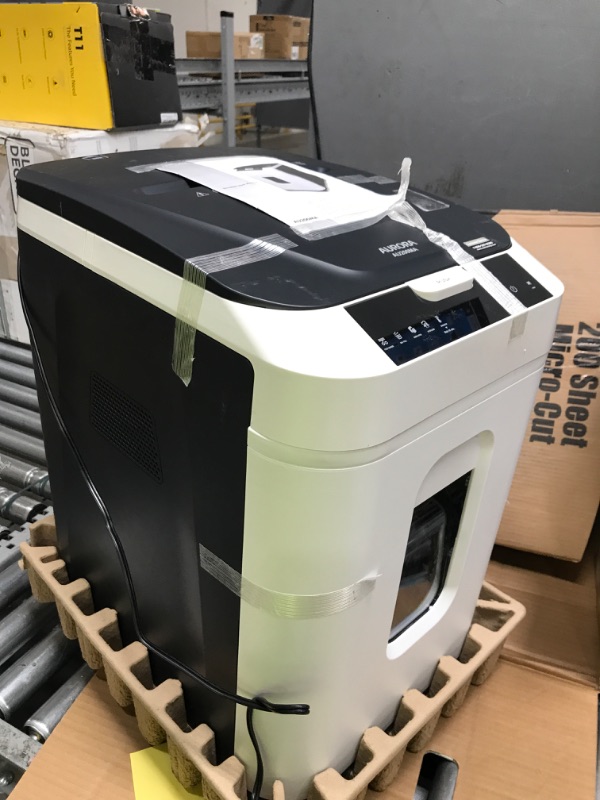 Photo 2 of Aurora Commercial Grade 200-Sheet Auto Feed High Security Micro-Cut Paper Shredder/ 60 Minutes/ Security Level P-5 200-Sheet AutoFeed MicroCut MicroCut