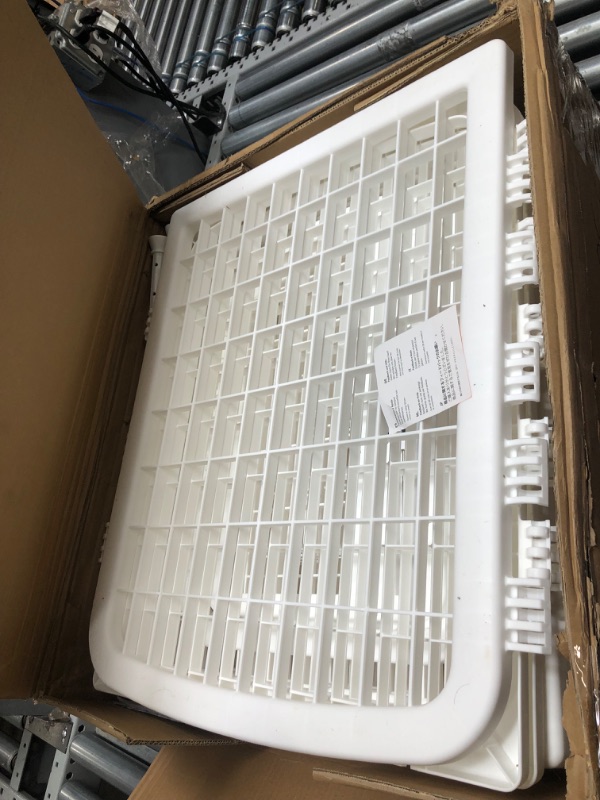 Photo 1 of Amazon Basics 8-Panel Plastic Pet Pen Cage Playpen white 28-Inch
