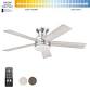 Photo 1 of Crestwell 52-in Matte Black Color-changing Indoor Flush Mount Ceiling Fan with Light Remote (5-Blade)
