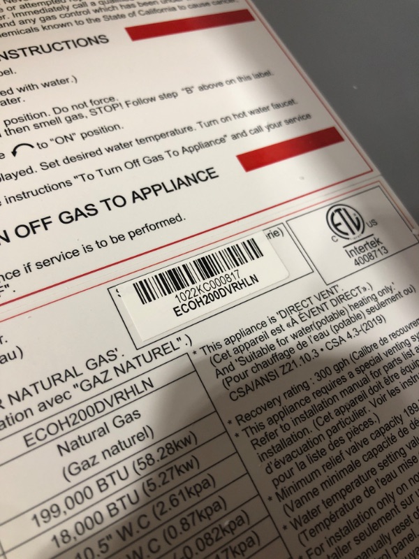 Photo 5 of Performance Platinum 9.9 GPM Liquid Propane High Efficiency Indoor Recirculating Tankless Water Heater