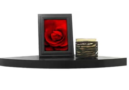 Photo 1 of 18 in. W x 18 in. D x 1.5 in. H Black Wall Mounted Floating Corner Shelf
