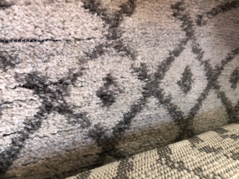 Photo 1 of 8" oval black/white rug