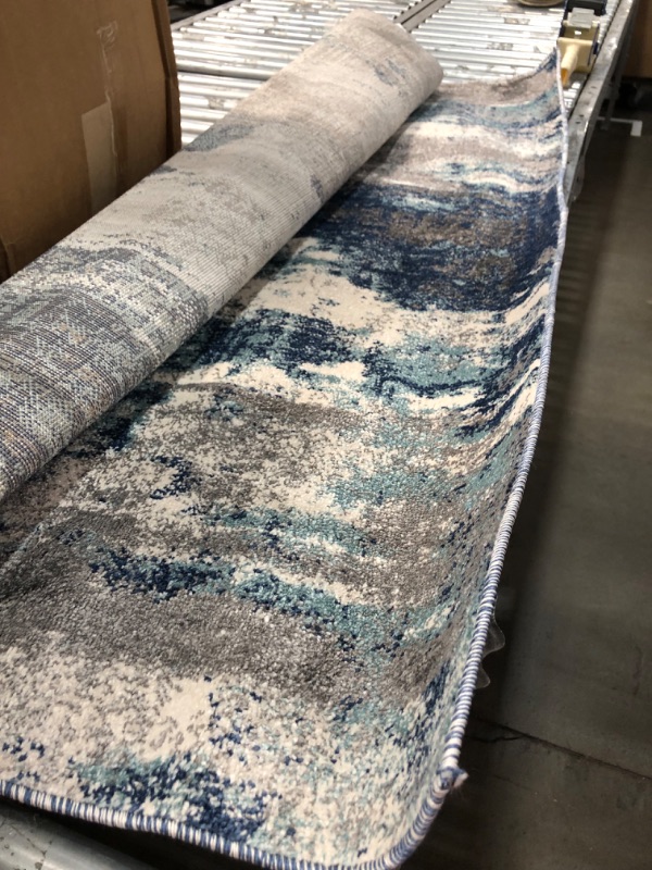 Photo 2 of  needs to be vacuumed & cleaned
Luxe Weavers Rugs – Euston Modern Area Rugs with Abstract Patterns 7681 – Medium Pile Area Rug, Dark Blue, Light Blue / 5 x 7 5' x 7' Blue