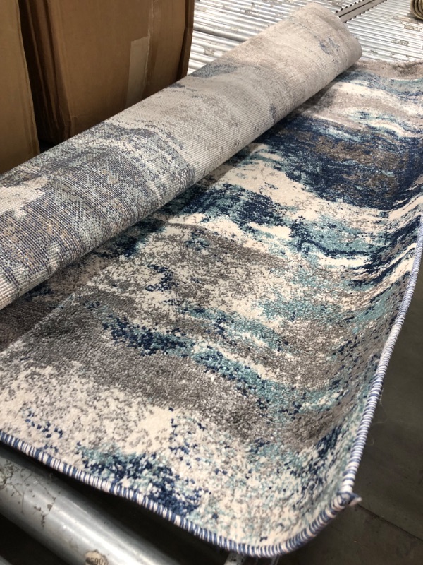 Photo 3 of  needs to be vacuumed & cleaned
Luxe Weavers Rugs – Euston Modern Area Rugs with Abstract Patterns 7681 – Medium Pile Area Rug, Dark Blue, Light Blue / 5 x 7 5' x 7' Blue