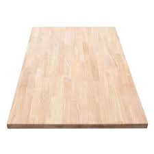 Photo 1 of 4 ft. L x 25 in. D Unfinished Hevea Solid Wood Butcher Block Countertop With Square Edge
