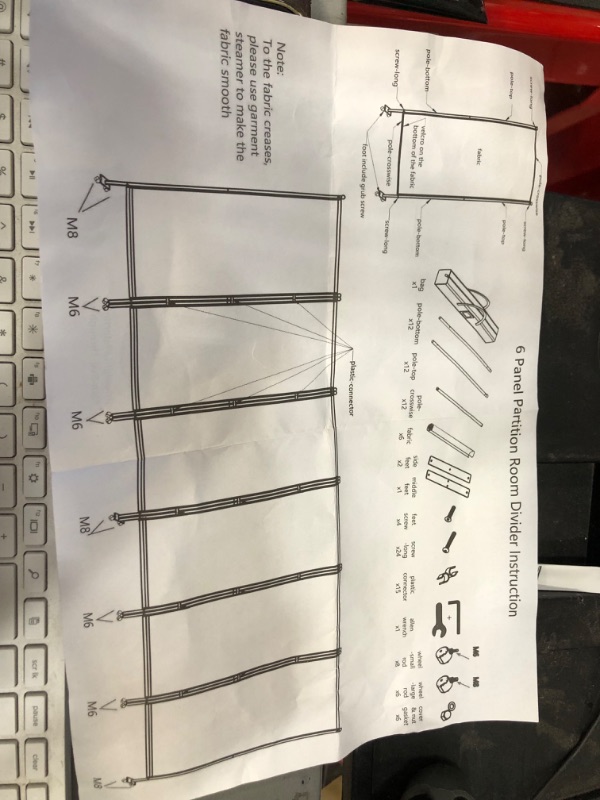 Photo 1 of 6 PANEL PARTITION ROOM DIVIDER 