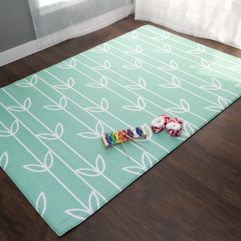 Photo 1 of Baby Care Play Mat - Haute Collection (Large, Sea Petals - Teal) Large Sea Petals - Green