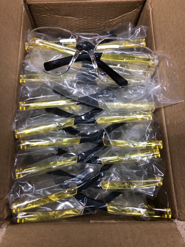 Photo 1 of 30 pack yellow black safety glasses