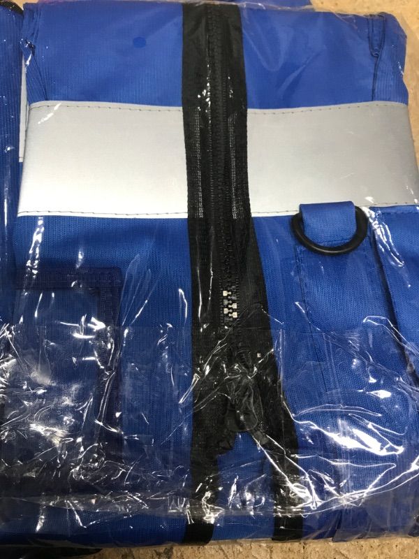Photo 1 of A-SAFETY High Visibility Mesh Safety Reflective Vest with Pockets and Zipper,Hi Viz Work Vest for Men Women (Blue Mesh L) Blue Mesh Large