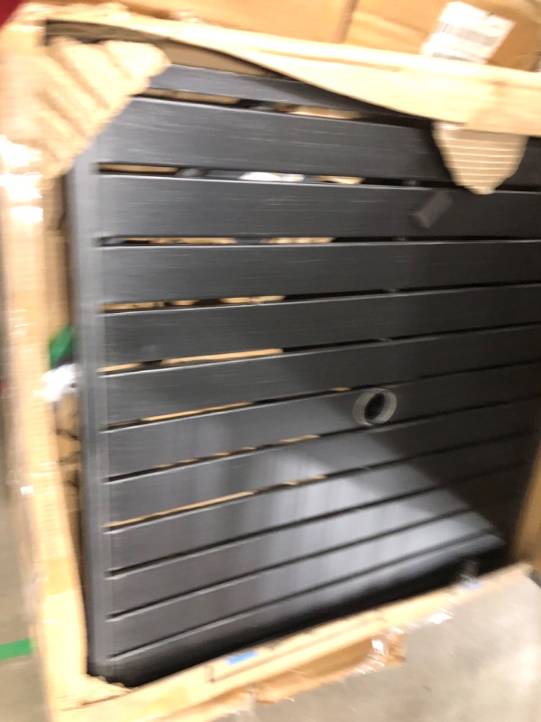 Photo 1 of **HARDWARE INCOMPLETE**
31 Square Bar Table with Umbrella Hole - Captiva Designs