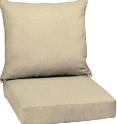 Photo 1 of ***4 SEAT CUSHIONS ONLY**
24 in. x 24 in. 2-Piece Deep Seating Outdoor Lounge Chair Cushion in Tan Leala
