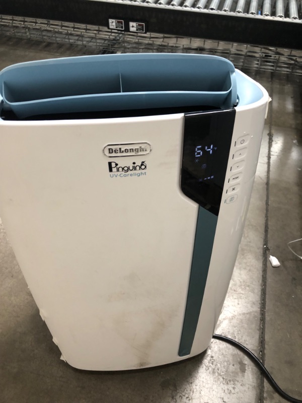 Photo 3 of ***SEE CLERK COMMENTS**SEE COMMENTS***
De'Longhi PACEX390UVcare-6AL WH PAC Portable Air Conditioner, Dehumidifier, Fan & UV-Carelight, 14000 BTU + UV CARE, White White 14,000 BTU, UV light protection, 700 sq ft Conditioner