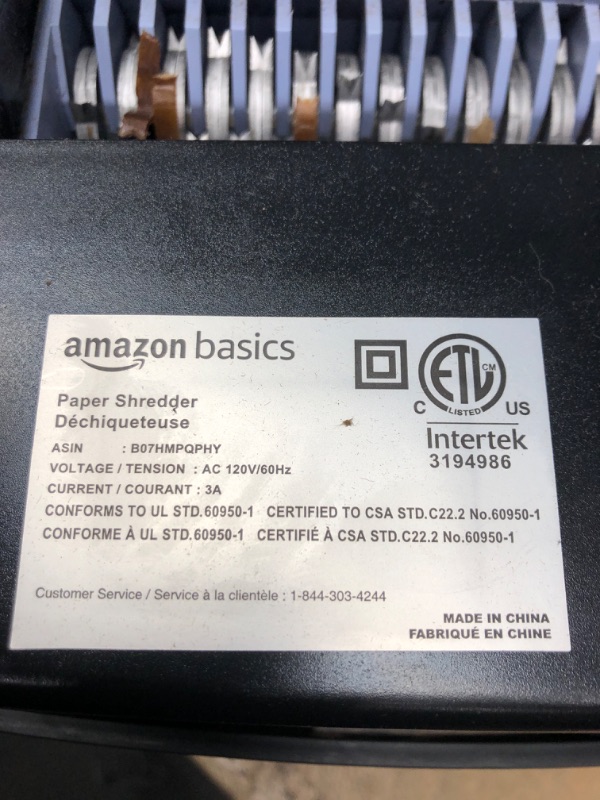 Photo 4 of Amazon Basics 12-Sheet Cross-Cut Paper and Credit Card Home Office Shredder