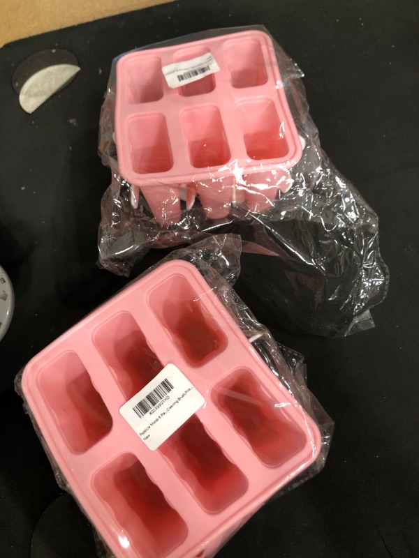 Photo 2 of *Set of 2** Helistar Popsicle Molds 6 Pieces Silicone Ice Pop Molds BPA Free Popsicle Mold Reusable Easy Release Ice Pop Maker with Silicone Funnel and Cleaning Brush, Pink 4.9 Pink