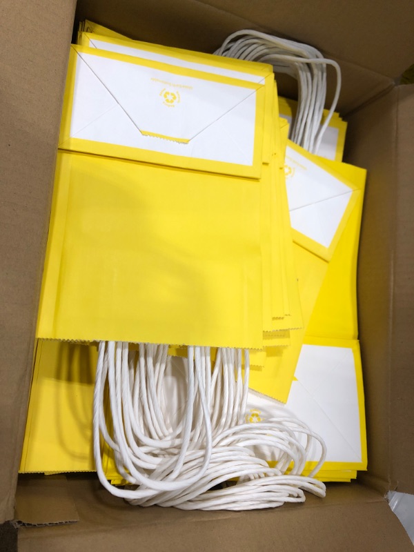 Photo 2 of 36 PK YELLOW GIFT BAGS SMALL MED LARGE 