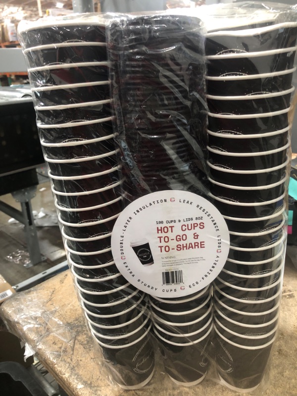 Photo 1 of 100 CUPS AND LIDS HOT CUPS TO GO 