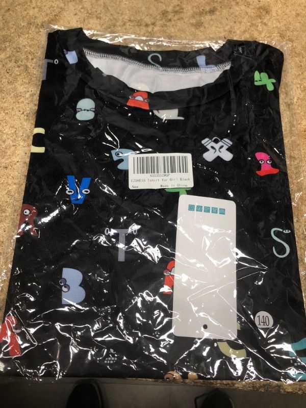 Photo 1 of ALPHABET TSHIRT FOR GIRLS BLACK 9-10YRS