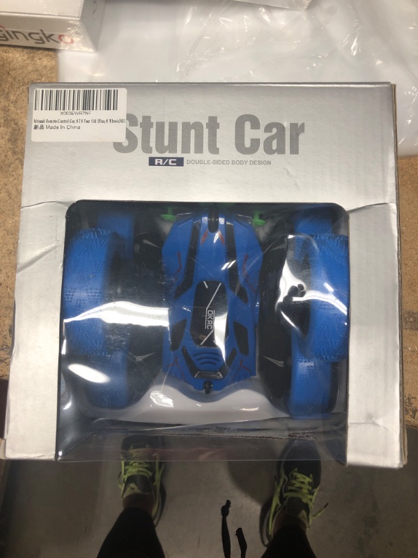 Photo 2 of  Remote Control Car, Double Sided 360° Rotating RC Stunt Car, Gesture Sensing Kids Cars Boys Gifts for Age 3 4 5 6 7 8 Year Old (Blue, 4 Wheels)