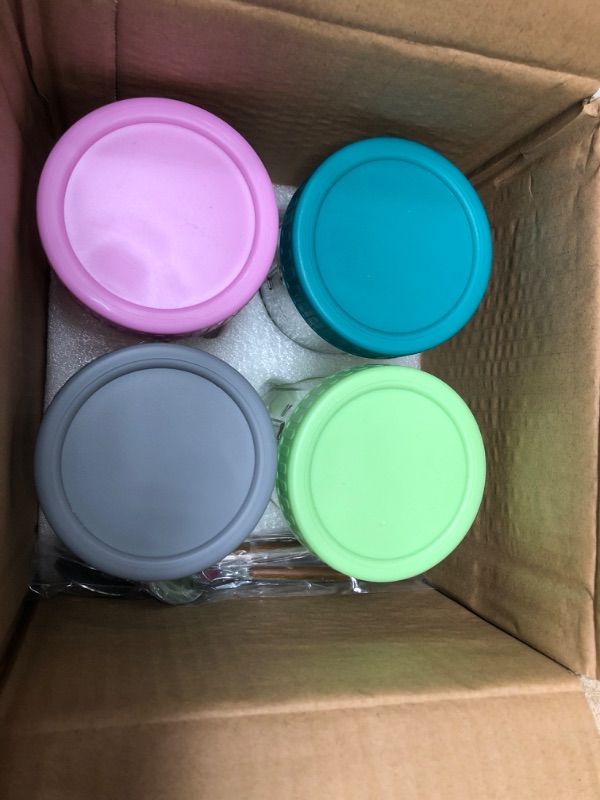 Photo 4 of * used item * good condition *
SUREHOME Overnight Oats Containers with Lids And Spoon, 4 Pack Glass Mason Jars for Overnight Oats Oatmeal Container to Go 16 Oz Meal Prep Jars