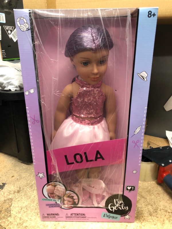 Photo 2 of I'm A Girly Fashion Doll Lola w/Purple Interchangeable Removable Synthetic Wig to Style - Fashionista Model Figure for Kids 8+ Years - 18" Tall