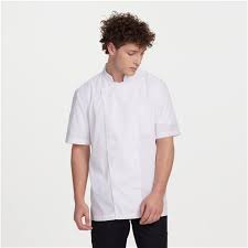 Photo 1 of 2 Pack Unisex Chef Coat Short Sleeve Chef Jacket Chef Costume for Men Women SMALL
