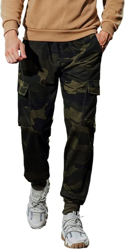 Photo 1 of Fashion Men Casual Cargo Sweatpants - Camouflage Joggers for Men Track Pant Outdoor Workout Trouser with Pocket SMALL
