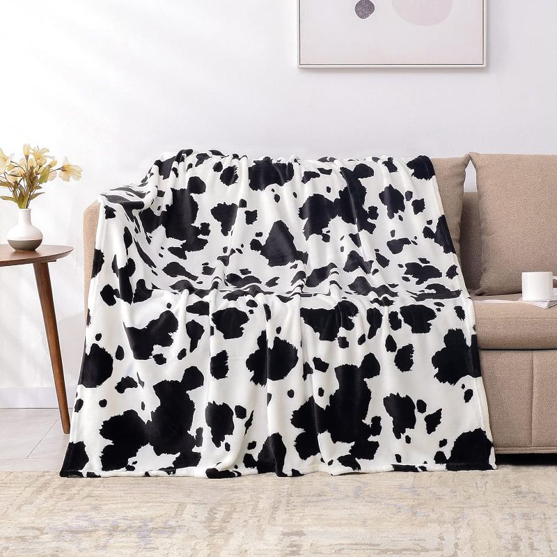 Photo 1 of 
Yaning Cow Print Blanket, Soft Cozy Lightweight Blanket for Kids Adults, Plush Flannel Fleece Throw Blanket for Sofa Couch Bed Decor, Black White, 60x80 inches
