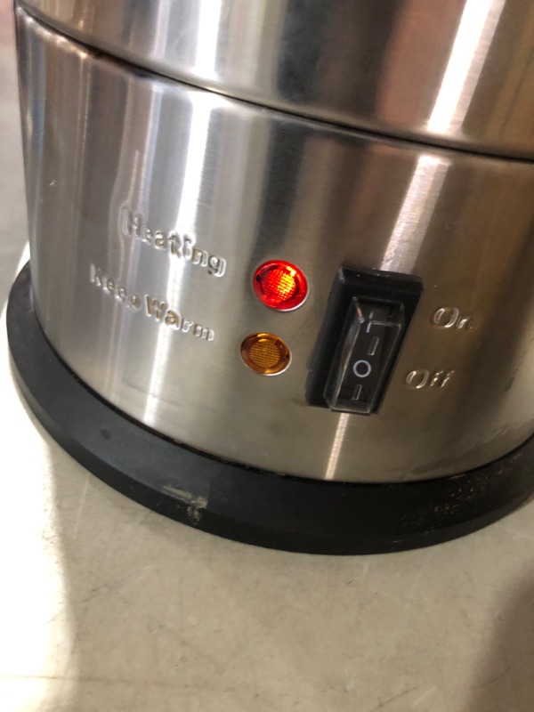 Photo 3 of **PARTS ONLY-SEE COMMENTS** SYBO 2022 UPGRADE SR-CP-50B Commercial Grade Stainless Steel Percolate Coffee Maker Hot Water Urn for Catering, 50-Cup 8 L, Metallic