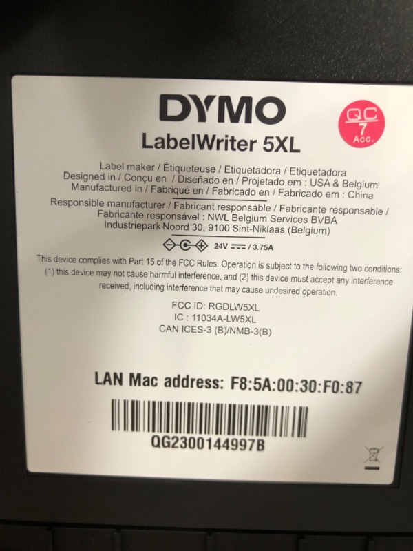 Photo 4 of DYMO LabelWriter 5XL Label Printer, Automatic Label Recognition, Prints Extra-Wide Shipping Labels (UPS, FedEx, USPS) from Amazon, eBay, Etsy, Poshmark, and More, Perfect for eCommerce Sellers LabelWriter 5XL Thermal Label Printers