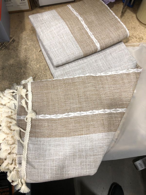 Photo 1 of RECTANGLE TABLE CLOTH BEIGE WITH SHINGLES 