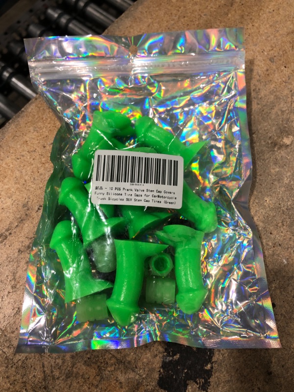 Photo 2 of 18 PCS Prank Valve Stem Cap Covers Funny Silicone Tire Caps for Car Motorcycle Truck Bicycles SUV Stem Cap Tires (Green)