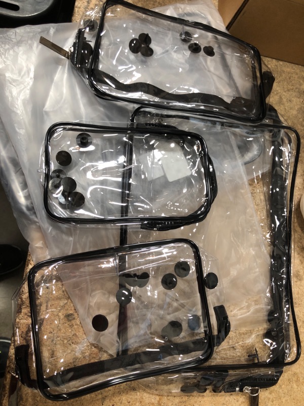 Photo 1 of 4pc clear case accessory bags with manual dots polka dot