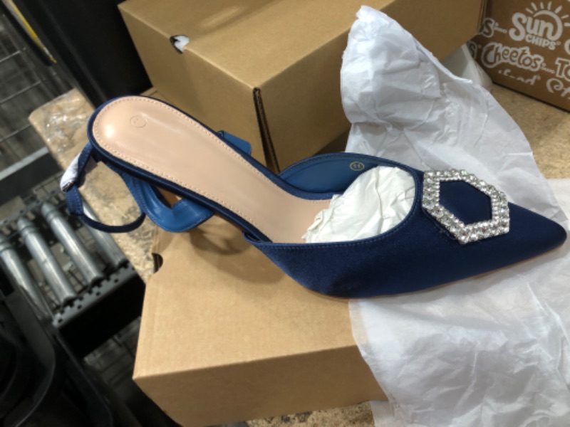 Photo 1 of GUAYONNG WOMENS SLINGBACK PUMPS BLUE 11 