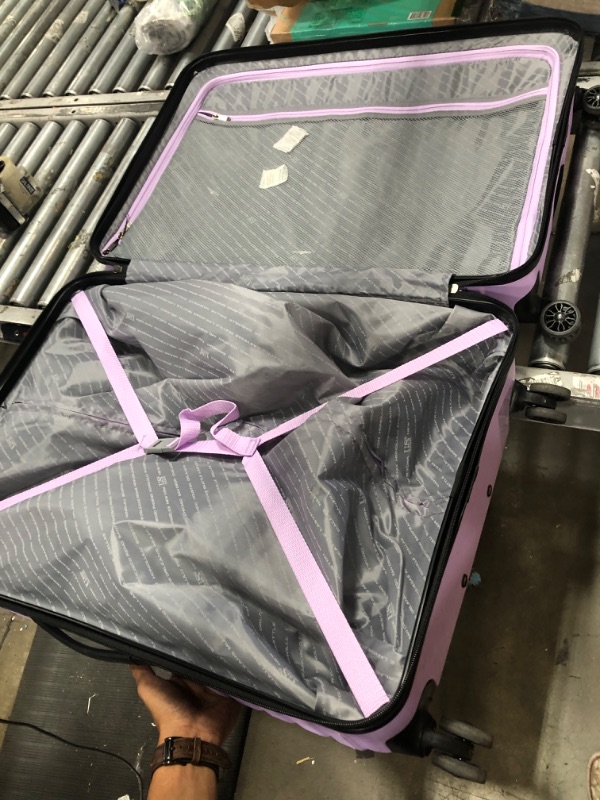 Photo 1 of U.S. Traveler Boren Polycarbonate Hardside Rugged Travel Suitcase Luggage with 8 Spinner Wheels, Aluminum Handle, Lavender, Checked-Large 30-Inch Checked-Large 30-Inch Lavender