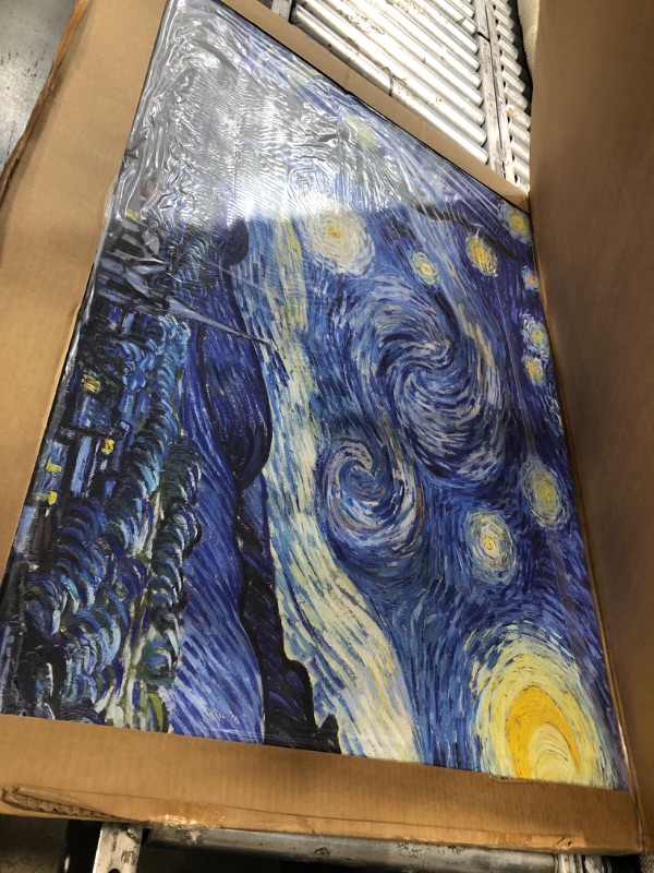 Photo 2 of Starry Night by Vincent van Gogh, 35x47-Inch Canvas Wall Art 35 x 47 in