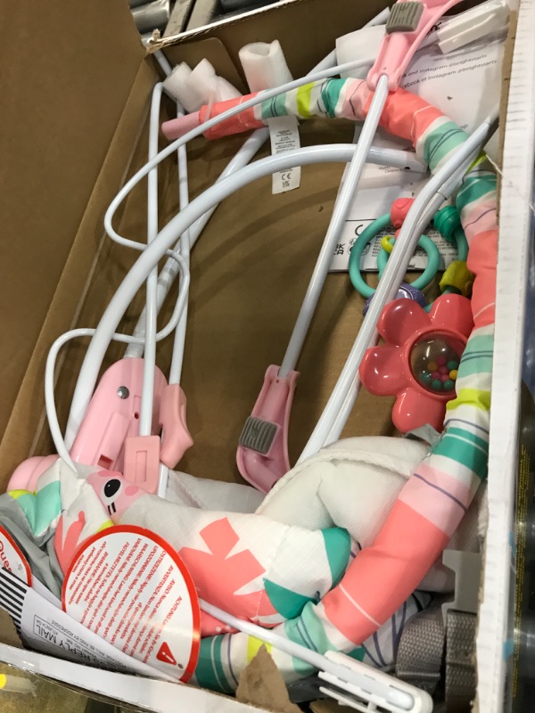 Photo 2 of Bright Starts Flamingo Vibes 3-Point Harness Harness Vibrating Baby Bouncer with Toy bar