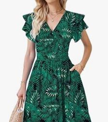 Photo 1 of large green floral dress