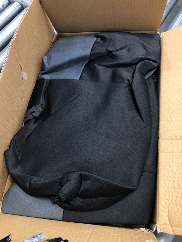 Photo 1 of BDK PolyPro Car Seat Covers Full Set in Charcoal on Black – Front and Rear Split Bench Seat Covers for Cars, Easy to Install Car Seat Cover Set, Car Accessories for Auto Trucks Van SUV Charcoal Gray