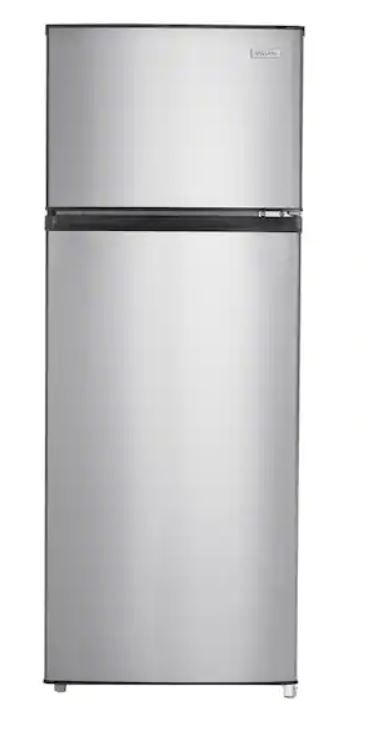 Photo 1 of 7.1 cu. ft. Top Freezer Refrigerator in Stainless Steel Look
