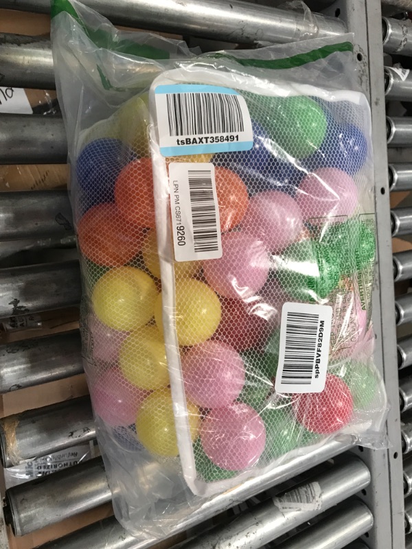 Photo 1 of Click N' Play Plastic Balls for Ball Pit, Phthalate & BPA Free, Crush Proof Play Balls for Ball Pit, Pit Balls in Assorted Colors in Reusable and Durable Storage Mesh Bag with Zipper | 200, 1000 count Bright 100 Count