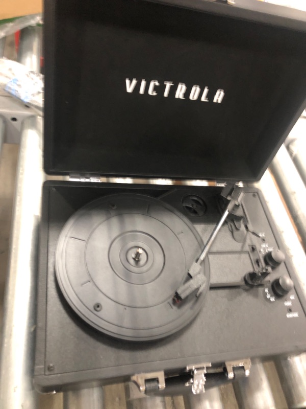 Photo 2 of Victrola Vintage 3-Speed Bluetooth Portable Suitcase Record Player with Built-in Speakers | Upgraded Turntable Audio Sound| Includes Extra Stylus | Black, Model Number: VSC-550BT-BK, 1SFA