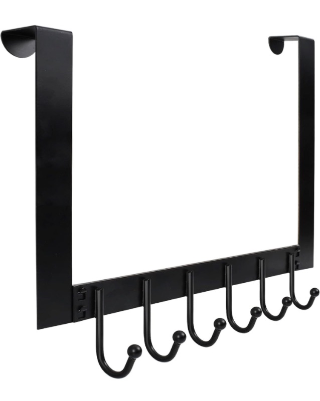 Photo 1 of 3 PACK - HappyHapi Over The Door Hooks, Extra Large Over The Door Towel Rack, Heavy-Duty Door Hanger for Coat Hooks, Sturdy Door Hooks for Hanging Towels, Clothes, Bags, Back of Bathroom, Black