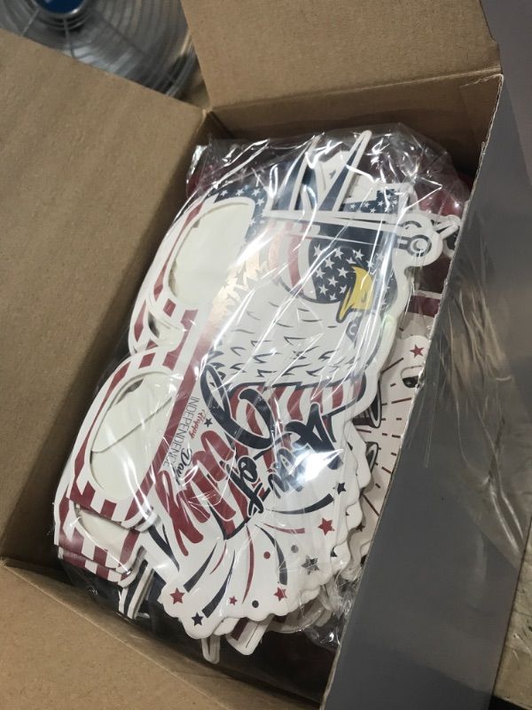 Photo 1 of 48 Pcs 4th of July Party Favors 4th of July Headband Glasses for Kids Adults 4th of July Decorations Includes American Flag Headband Patriotic Glasses 4th of July Accessories Patriotic Photo Props